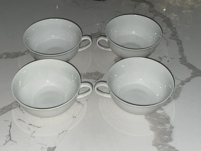 4 Arzberg Germany White Tea Cups - Excellent Condition