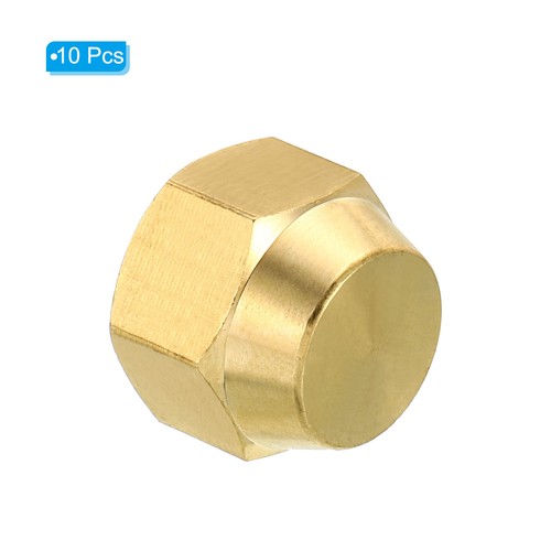5/16" Brass Flare Cap 10pack SAE Flare Fitting 45Degree 9/16-18UNF Female Thread - Picture 3 of 5