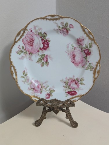 Havilland Limoges France Fine Porcelain Floral Plate Golt Gilt 8.5" - Picture 2 of 5
