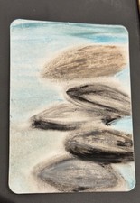 ACEO Original Art - Rocks, Pebbles, Spa, Minimalist - Chaotic Sanity | Sameera