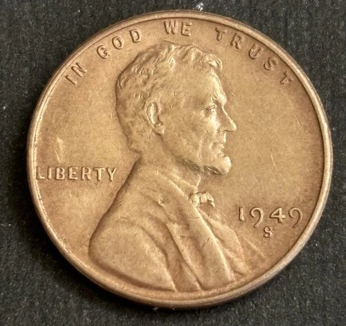 1949-S Lincoln Wheat Cent Average Circulated Copper Cent-XF