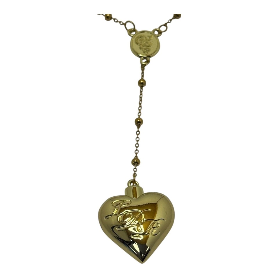 Lana Rey Collana Serpent & Spoon Con Ciondolo A Cuore – Catena Rosario Oro – Stile Vintage – Omaggio A LDR - 3