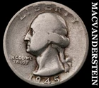 1945-S Washington Quarter- Silver- Scarce Better Date No Reserve #J2505