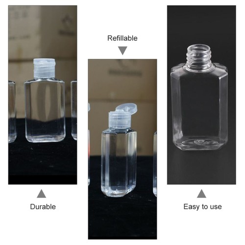 20 Pcs Portable 60Ml Transparent Empty Bottles Travel Lotion Storage - Picture 10 of 12