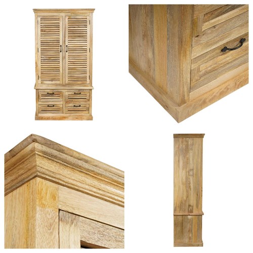 Dielenschrank MAREDA Landhaus Garderobenschrank Kleiderschrank Lamellen - Bild 7 von 9