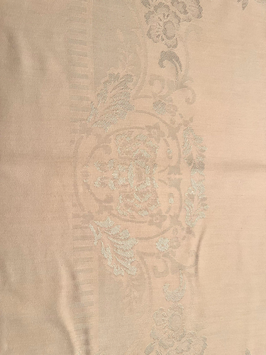 Lovely Vintage Light Pink Damask Tablecloth 52x70 - Picture 4 of 7