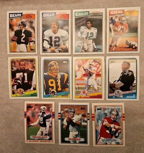 1987 1988 1989 TOPPS FOOTBALL COMPLETE SETS NR-MT JACKSON KELLY CUNNINGHAM IRVIN