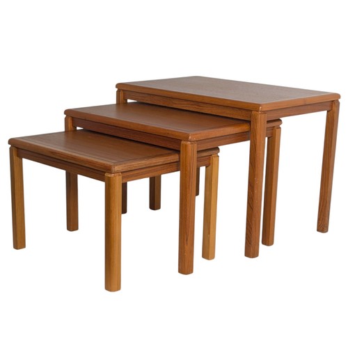 3 Teak Nesting Tables Vejle Stole Mid Century Danish Modern - Made in Denmark