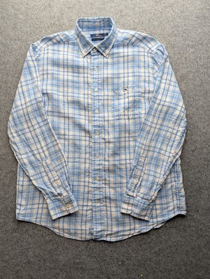 Vineyard Vines Shirt Mens Large Blue Plaid Button Long Sleeve Casual Classic Fit