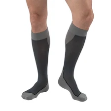 Jobst Sport Compression Socks 15-20 Mmhg Knee High, Closed Toe, Black/Gray, Smal
