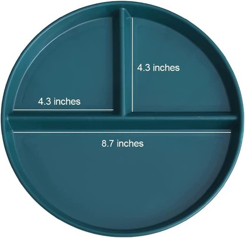 Portion Control Plates 9 Inch 2 Pcs, Unbreakable Divided Plate for Adults, 3 - Picture 7 of 7