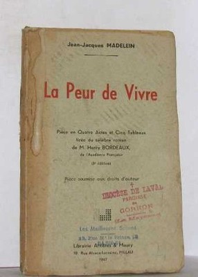 La fear de vivre | Madelein Jean-jacques | Schlechter Zustand