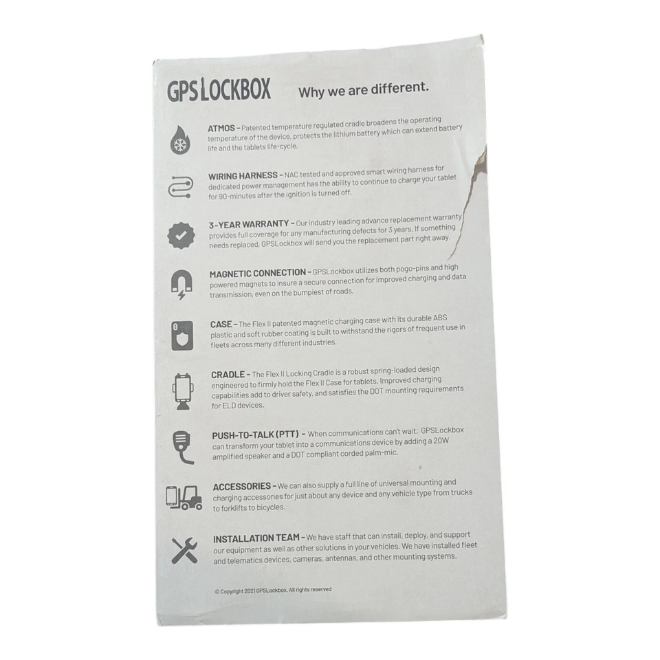 BB. GPS Lockbox Flex II Tab A Temp Control Cradle Kit Key Lock/Wiring Harness ⬇️ - Image 2 of 3
