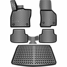 ELMASLINE 3D Gummimatten & Kofferraumwanne Set für SKODA KAROQ ab 2017 Fußmatten