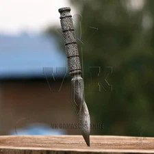 M48 Cyclone Knife 6 Inch  Tri Edge Dagger  Damascus Steel Fixed Blade Full Tang