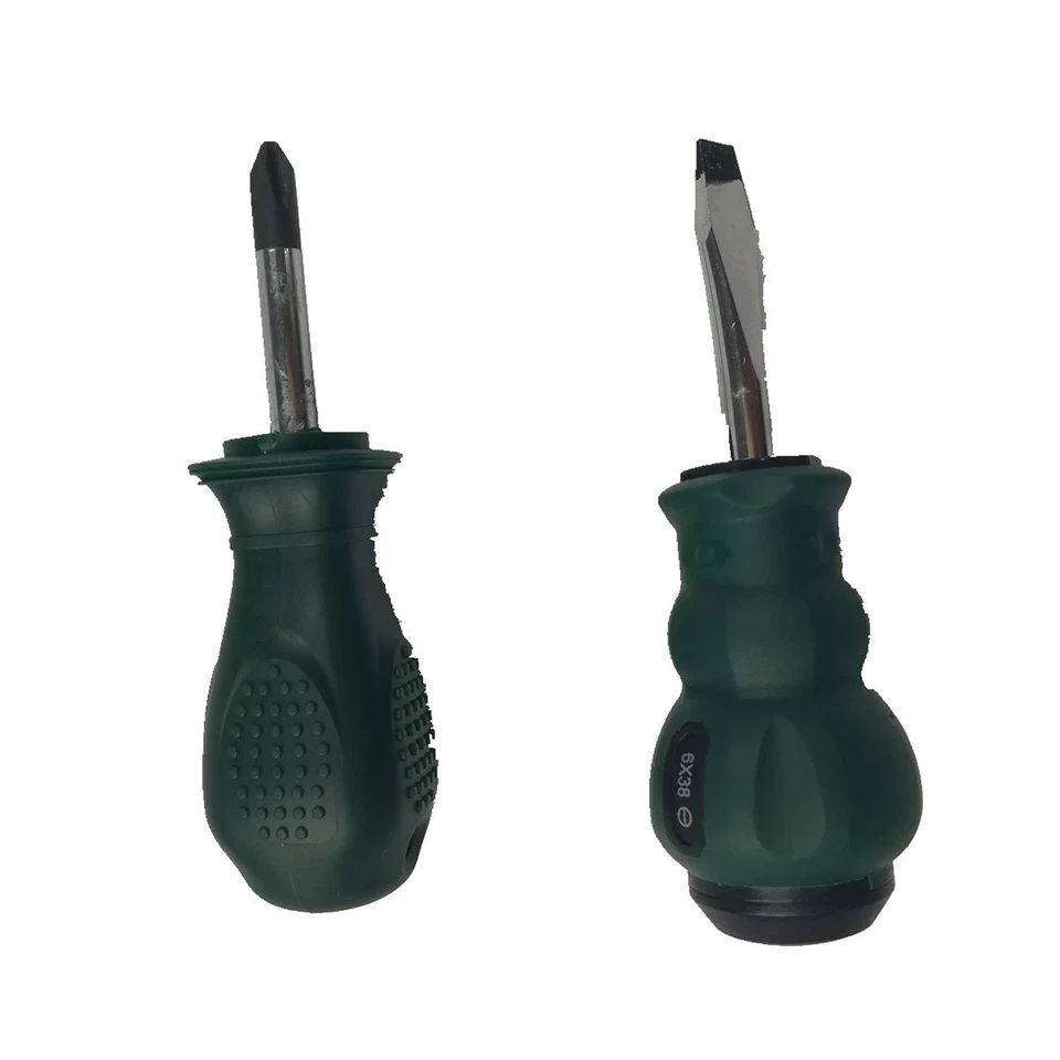 2pcs Short Stubby Metal Slotted Screwdriver Ultrashort Screw Driver Hand Tool - Image 4 of 4