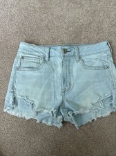American Eagle Shorts Womens Size 4 Blue Denim Super Stretch Distressed