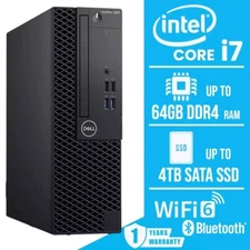 Dell Desktop Computer PC i7 8th Gen, up to 64GB RAM, 4TB SSD Windows 11 WIFI BT
