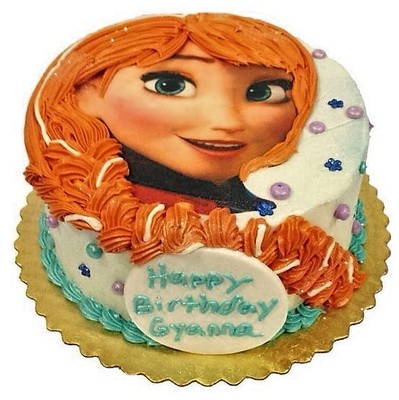 Disney Princesse Gele Anna Tresse Visage Comestibles Givrage Fete D Anniversaire Glacages Pour Gateau Ebay