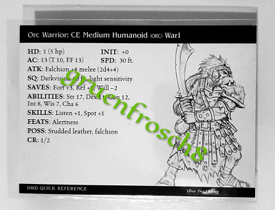  ORC WARRIOR  75 C  HARBINGER 2003  D&D MINIATURES GAMES CARD  DDM WIZARDS COAST