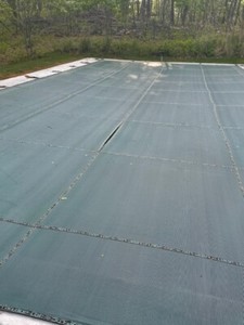 20x40 LoopLoc Green Mesh Rectangle Swimming Pool Safety Covers w/ Right End Step