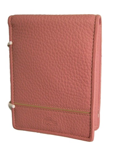 LACOSTE WALLET Unisex Soft Leather Vintage L49 Palio Slg 20 Pink NEW - Afbeelding 1 van 5
