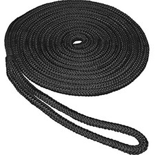 SeaSense 3/8X15 D BRAID DOCKLINE, Black, 3/8-Inch X 15-Feet