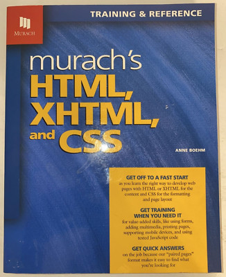 Murach's HTML, XHTML, and CSS Paperback Anne Boehm Training & Reference