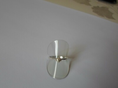 Bague Solitaire En Argent Massif Avec Zirconium - Taille 57, Occasion