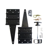 Shed Door Hardware Kit 8" Hinges, T Handle, Loop Style Barrel Bolts, Screws