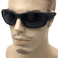 Men Black Matte Sunglasses Wrap Around Driving Fuel Fishing Hunting Cell Glasses