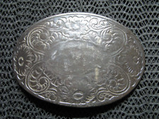 WESTERN FLORAL CUSTOMIZABLE HIPPIE COWGIRL COWBOY BELT BUCKLE VINTAGE 1980s 