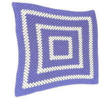 Baby Crib Afghan Lavender White Square New Handmade 34 x 34 Crochet Infant
