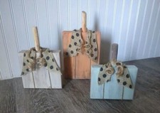 Set Of 3 Wooden Fall Farmhouse Pumpkins