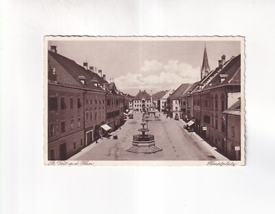 F246) Ansichtskarte ST. VEIT a. d. Glan - Hauptplatz  - alte AUTO 1933