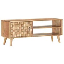 Solid Acacia Wood TV Cabinet 100x35x40cm  Stereo Storage Stands R5O0