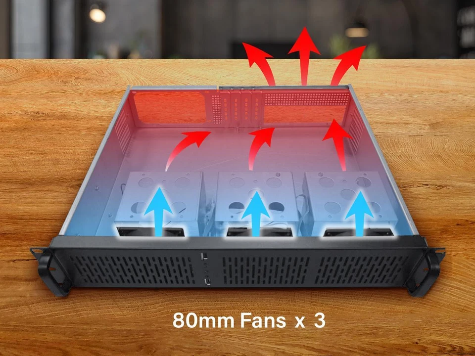 Rosewill RSV-Z2600U 2U Server Chassis Rackmount Case | 4 3.5" HDD Bays | Micro-A - Image 3 of 4