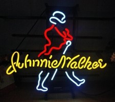Johnnie Walker Whiskey 20"x16" Neon Sign Light Lamp Bar Open Wall Decor Artwork