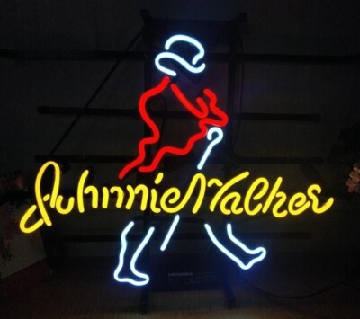 Johnnie Walker Whiskey Whisky 20''x16'' Neon Sign Light Lamp Bar Open Wall Decor