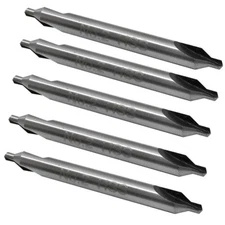 1 Set of 5 Pc 60 Degrees No.2 HSS Center Drill Countersink