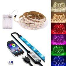 USB/Battery LED Strip Light Bluetooth/Remote TV Backlight Wardrobe Cabinet Lamp