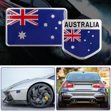 ALUMINUM Australia Flag Emblem Sticker 3D Decal For Auto, Car, Truck COMBO PACK 