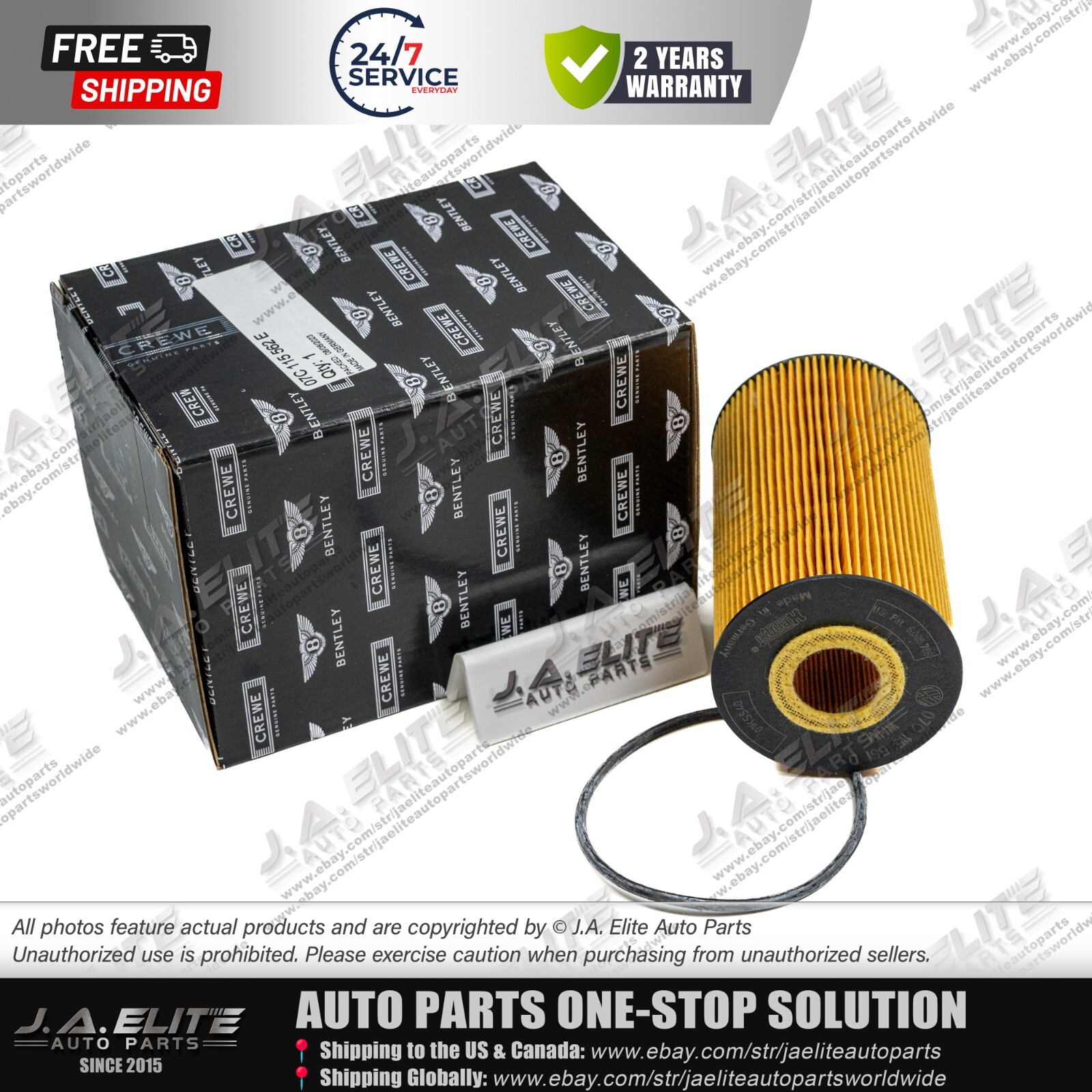 Genuine Oil Filter & Gasket for Bentley GT GTC Flying Spur 6.0L 07C115562E