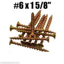 INTERCORP (615CYV) #6 X 1-5/8" Drywall/Deck Screws Yellow Zinc (5 LBS ) W/ Bit!