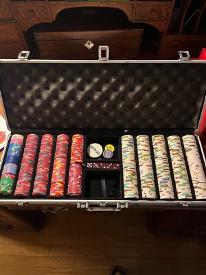 Poker chip case full of Authentic Casino Chips! Various Casinos, many vintage.