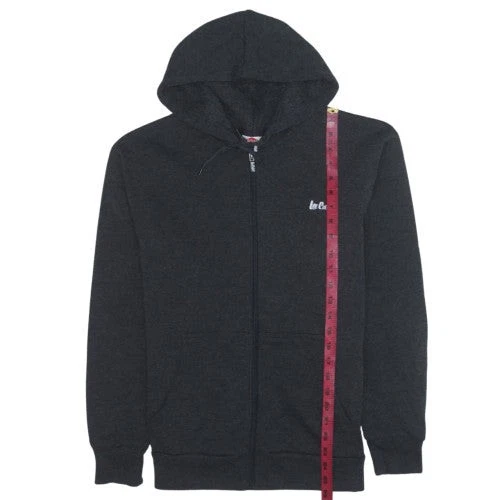 Sudadera con Capucha Lee Cooper Para Hombre Cremallera Completa Talla M Negra Manga Larga Logo