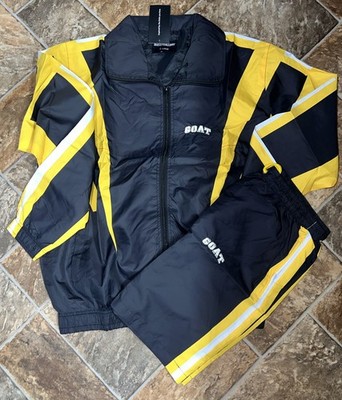 Sneak Gallery ''Goat'' Windbreaker/Short Set Size XL NWT Black Yellow White