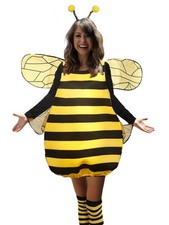Women's Bumble Bee Fancy Dress Costume Set + Wings Headband Leg Sleeves large
