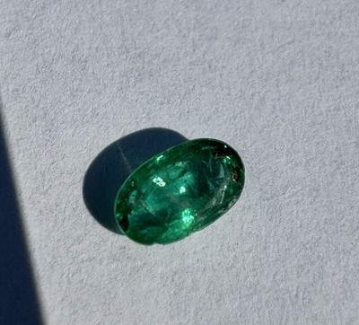 Natural Beautiful And Sparkling Green Emerald 0.32 CTs 3.5by 5.2mm
