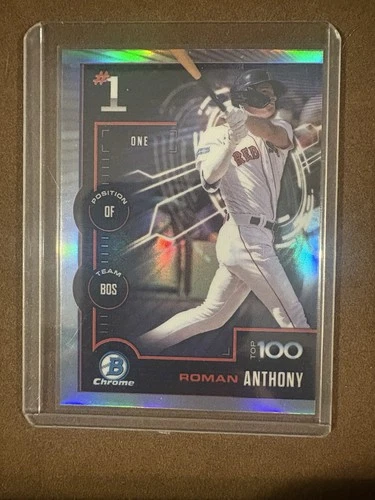 2025 Bowman Chrome Top 100 Roman Anthony Boston Red Sox Number 1 Prospect